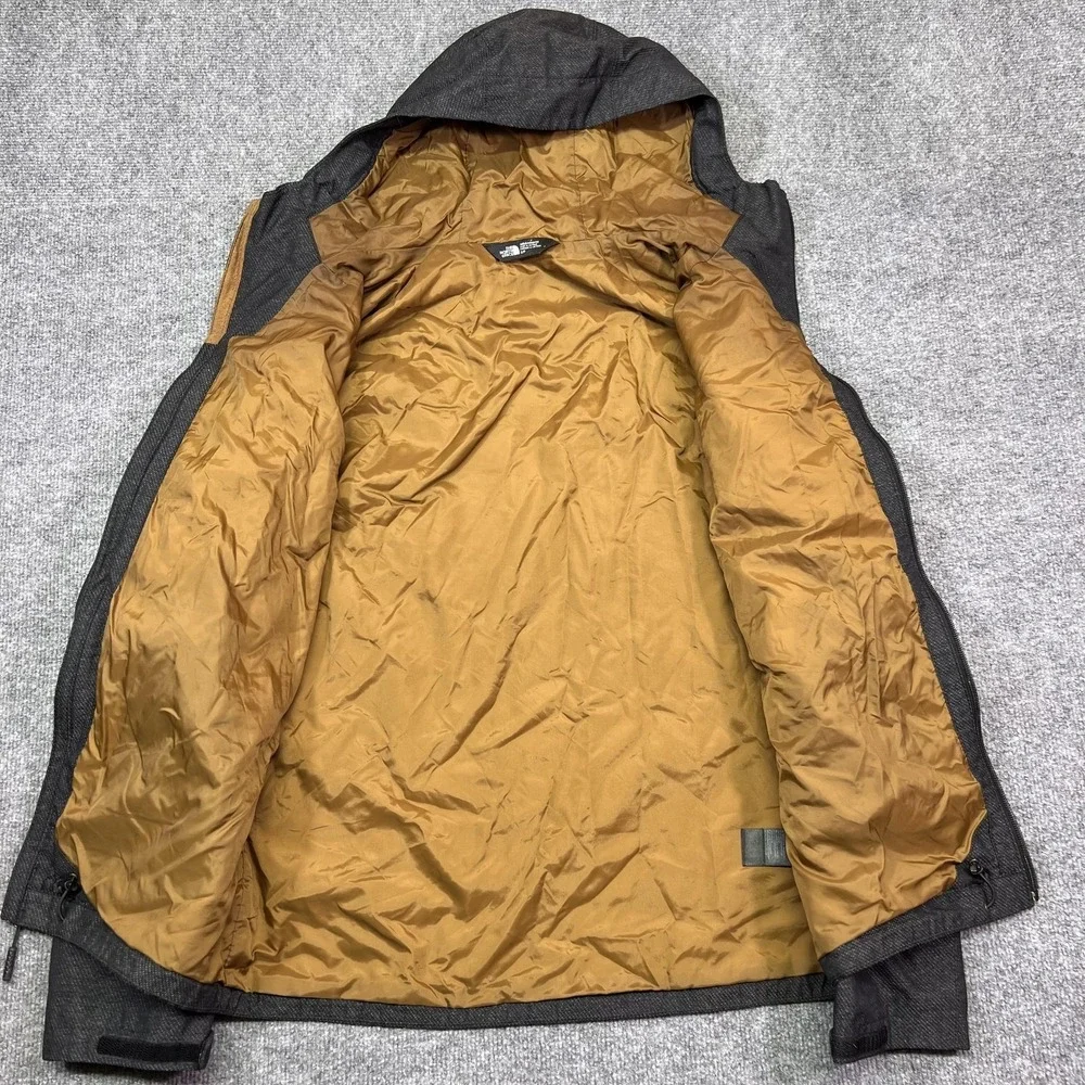 The North Face Jacket Mens Small Gray Hooded Insulated Full Zip Outdoor Hiking